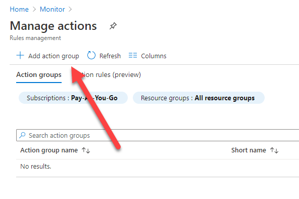 Azure Monitor Manage Actions